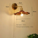 GobekUsa Art Deco LED Wall Lamp with Pull Switch, Nordic Design, Glass Interior Wall Light