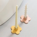 GobekUsa Cartoon Flower Ceramic Candle Holder Candelabrum Desktop Storage Accessory