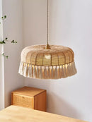 GobekUsa Hemp Rope Ceiling Chandelier: Japanese-Inspired Twine Pendant Lights for Home Decor