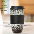 GobekUsa Ceramic Kiln Mug with Lid - Portable Couple Pottery Coffee Tea Cup