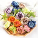 GobekUsa 10Pcs Silk Blue Rose Wedding Party Decoration DIY Bridal Accessories Artificial Flowers