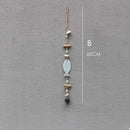 GobekUsa Blue Fish Sea-maid Pendant Drift Wood Bells Wall Decoration