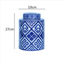GobekUsa Chinese Retro Ceramics Golden Vase with Cover for Home Décor and Organization