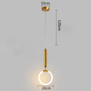 GobekUsa Gold Ring Pendant Lights Warm White LED U Shape Hanging Lamp