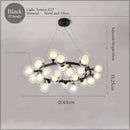 GobekUsa LED Glass Chandelier Pendant Lamp for Living Room Dining Room Lighting