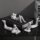GobekUsa Golden Thinker Reader Man Resin Figure: Abstract Home Decor Figurine