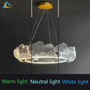 GobekUsa Lotus Leaf Acrylic LED Chandelier Pendant Light for Dining Room, Bedroom, Living Room