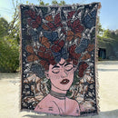 GobekUsa Abstract Face Pattern Throw Blanket 130x180cm