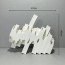 GobekUsa Geometric Ceramics Flower Arrangement Sculpture Square Pipe Irregular Decor