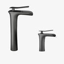 GobekUsa Grey Waterfall Brass Basin Faucet - Hot Cold Mixer Tap for Bathroom Sink