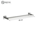 GobekUsa Black Bathroom Set: Towel Holder, Paper Holder, Gold Rod, Robe Hook - Stainless Steel Accessories
