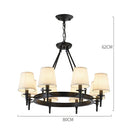 GobekUsa Country Retro Chandelier Fabric Lampshade Ceiling Pendant Light for Home Indoor Decor