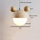 GobekUsa LED Pendant Lights Wood Home Decor Yellow Stone Globe Hanging Lamp