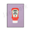 GobekUsa Blue Cool Beans Pesto Pasta Food Art Poster Soy Pun