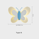 GobekUsa Butterfly LED Wall Lamp for Children's Room, Nordic Style Bedside Light