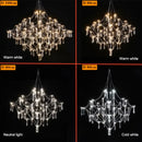 Italian Minimalist Crystal Pendant Light in Silver or Gold
