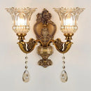 GobekUsa Crystal Glass Dual Head Wall Lamp - European Retro Style
