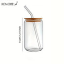 GobekUsa 17oz Glass Tumbler Cups with Glass Straw - Set of 1/2/4