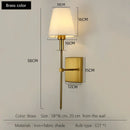 GobekUsa Black Brass Fabric Shade LED Wall Sconce for Bedroom & Mirror Decor