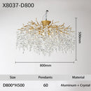 GobekUsa Branch Crystal LED Ceiling Chandelier in Gold/Black for Dining Room Lobby