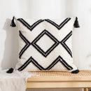 GobekUsa Geometric Tufted Cotton Canvas Embroidered Pillow Covers for Home Decor