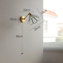 GobekUsa Green Glass LED Wall Lights with Pull Chain Switch, Copper Finish