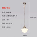 GobekUsa Cream Glass Pendant Lights LED E27 Retro Hanging Lamp for Bedroom, Kitchen, Restaurant