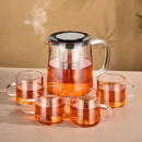 GobekUsa Glass Flower Teapot - High Borosilicate Glass Tea/Coffee Set