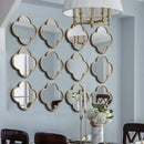 GobekUsa Golden Border Geometric Plum Flower Mirror Wall Decoration