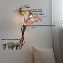 GobekUsa Copper Butterfly Glass Wall Light Fixture Up Down Rotate LED Bedside Lamp