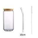 GobekUsa Glass Drink Cup with Bamboo Lid - High Borosilicate Glass Tea Juice Coffee Mug