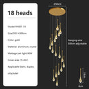 GobekUsa Crystal Chandelier: Modern LED Pendant Light for Villa Living Room and Attic