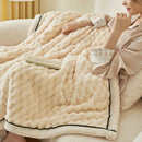GobekUsa Double-Layer Coral Fleece Blanket: Super Soft Queen King Quilt for Winter