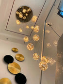 GobekUsa LED Glass Ball Chandelier for Duplex Villa Living Room