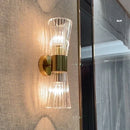 GobekUsa Gold Stainless Steel Glass Sconces for Bedroom, Dining, Aisle Wall Lights