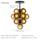 GobekUsa Grape Chandelier: Modern Glass Ball Pendant Lamp for Living Room and Bedroom