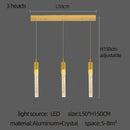 GobekUsa Gold Crystal LED Chandelier: Modern Dining Room Lamps, Hanging Kitchen Ceiling Light