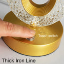 GobekUsa Crystal LED Table Lamp with Touch Control and Remote for Bedroom and Living Room