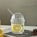 GobekUsa Clear Glass Bobo Cup Set with Glass Straw and Cover