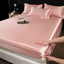 GobekUsa 100% Mulberry Silk Fitted Sheet Set with Pillowcase - Luxury Solid Color Silk Bed Linen