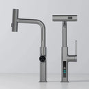 GobekUsa Digital Display Single Lever Brass Kitchen Faucet - Hot Cold Pull Out Mixer