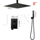 GobekUsa Black Bathroom Shower Faucet Set with Ceiling Mount LED Shower Head Mixer Tap