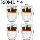GobekUsa Double Wall Borosilicate Glass Mug Set for Tea Coffee Juice Bar Drinkware