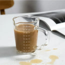 GobekUsa Glass Espresso Measuring Cup Double Mouth Clear Scale Milk Latte Jug