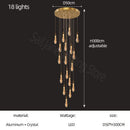 GobekUsa Gold Crystal Chandelier for Modern Living, Dining & Stair Lighting