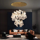 GobekUsa Crystal Chandelier Stair Pendant Lamp Living Room Lighting