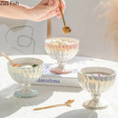 GobekUsa Gradient Gloss Ceramic Dessert Bowl Goblet Jewelry Tray Decor Snack Storage Container