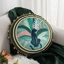GobekUsa Green Leaves Moss Printed Velvet Cushion Cover for Home Decor