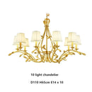 GobekUsa Gold Copper Chandelier with Fabric Shades & LED Lighting