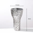 GobekUsa Golden Ceramic Geometric Honeycomb Vase - Home Decoration Accessory